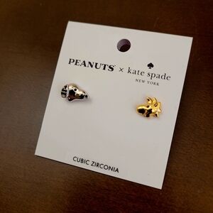 kate spade Silver Snoopy & Gold Woodstock Stud Earrings